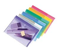 Tarifold Djois – Enveloppes A4 polypropylène lot de 12, fermeture scratch, 6 couleurs