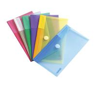 Tarifold Enveloppes porte-documents Djois M65 – 6 pièces recyclées, plastique, scratch, 6 couleurs