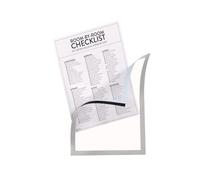 Djois, Magneto Pro 196980 Lot de 5 cadres d'affichage magnétiques A4, gris, surface anti-brillance, bandes magnétiques, présentation portrait, TQM, 5S, Kaizen, Lean