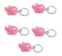 Djois - PORTE-CLÉS - BABY COCHON Rose - Anneaux chromés plats - 5 PORTE-CLÉS - Plastique RECYCLÉ Acrylique - Rose - Fabriqué aux Pays-Bas