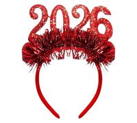 Djowyh Bandeau du Nouvel An - Bijou de tête à paillettes avec numéro 2026 - Selfie scintillant - Accessoire pour le Nouvel An - Pour les fêtes de fin d'année - Compte à rebours - Événements - Tenue