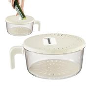 Djowyh Bassine à fruits - Bol à fruits double couche avec passoire | Panier d'égouttement avec poignée pliable pour cuisine, camping, pique-nique