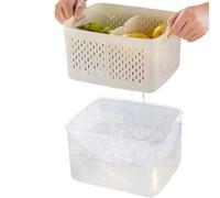 Djowyh Boîte de rangement alimentaire pour réfrigérateur, glacière, adaptée à un usage alimentaire, avec drain divisé pour la préparation des repas, la salade, les restes de restaurant