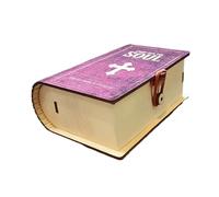 Djowyh Boîte de rangement pour cartes de verset biblique - Boîte en bois pour émotions et sentiments - Boîte de rangement portable pour Noël, la fête des pères et les fêtes
