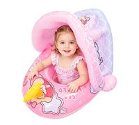 Djowyh Bouée Gonflable pour avec Parasol | Bouée de Piscine avec Protection Solaire pour,Floatie de Piscine pour,pour Bain Plage Douche Été Extérieur Fille