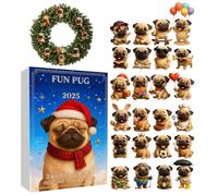 Djowyh Calendrier de l'Avent | 2D Plat Acrylique Collector Chien Pendentif - Compte à rebours de 24 jours avec pendentifs - Pour filles, nièces, petites-filles, familles, élèves, cartable