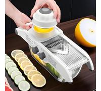 Djowyh Coupe-légumes - Coupe-concombre | Rabot de cuisine avec cinq niveaux réglables et bac de récupération pour la maison, la cuisine, le restaurant, les fêtes, le camping