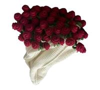 Djowyh Couverture en crochet, douce, faite à la main, avec fleurs au crochet, décoration de salon, idée cadeau, fond photo, pour anniversaire, grand-mère, pendaison de crémaillère, sœur, fête des