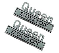 Djowyh Décalques Reine pour Voitures,2 Pièces Décoration Auto en Métal 3D Étanche - Design Queen Edition Sticker Métal pour Voiture | pour Camions SUV Moto Pare-Brise Porte Panneau Arrière