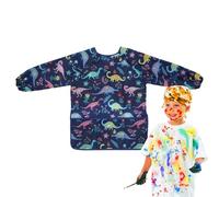 Djowyh Dinosaure Tablier Ensemble - Peinture Enfant, Tabliers D'artistes De Cuisine Pour Enfant Garçons Bavoir Pour L'école Activités, Peinture, Coloriage, Cuisine, Longueur