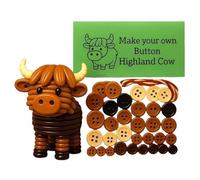Djowyh DIY Button Highland Cow Craft Kit, Fun Buttons for Crafts, Animal Theme Fun Christmas Tree Ornament Kit, Hanging Turtle, Owl, Rabbit, Decorations, Holiday Craft Kits