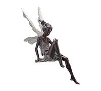 Djowyh Fée Assise - Ornement de Jardin en Résine - Accessoire Féerique pour Bureau et Extérieur - Décoration pour Jardin Enchanté