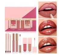 Djowyh Gloss à Lèvres Maquillage,Set de Liner et Teint Waterproof Femme | Kit 6 Pièces Produits Beauté Lèvres pour Filles et Femmes Quotidien Fête Voyage Vacances