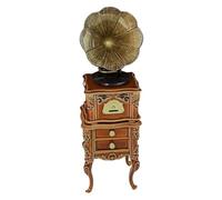Djowyh Gramophone miniature de maison de poupée | Objet d'ameublement de maison de poupée avec son, modèle de bureau | pour enfants, bibliothèque, bibliothèque, vitrine, bureau, rebord de fenêtre