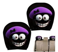 Djowyh Housses Repose Tête Auto Cartoon Amusant | 2 Pièces Décoration De Siège Véhicule - Housse Repose Tête Siège Auto | pour Automobilistes SUV Camping Cars Voyageurs Trajets Quotidiens Road Trips