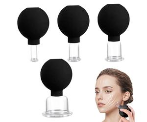 Djowyh Kit De Ventouses Pour Le Visage | Ventouses À Pression Pour Thérapie Faciale - Outil De Massage Dorsal Portable Avec Set De 4 Ventouses Corps Pour Homme Et Femme