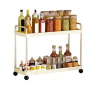 Djowyh Organisateur de comptoir de salle de bain, étagère à épices à 2 étages, rangement décoratif pour cosmétiques, ustensiles de salle de bain, sous l'évier, la cuisine