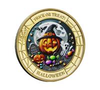 Djowyh Pièce de monnaie à collectionner - Halloween avec motif de terreur - Jouet original - Cadeau de fête - Pour enfants, femmes, hommes, adultes - Collectionneurs