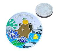 Djowyh Pièce en Métal - Médaillon Animal | Collection Capybara avec Coffret Protecteur en Acrylique, Cadeau Souvenir pour Anniversaire Noël Famille Amis, Décoration d'Intérieur