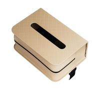 Djowyh Porte-mouchoirs de voiture - Distributeur de serviettes rectangulaire en cuir synthétique avec bandes élastiques - Boîte à mouchoirs en forme de cube - Pour la maison, la cuisine, le bureau, la