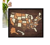 Djowyh Puzzle de Carte du Monde | commémorative en Bois Amovible, Puzzle de Carte des États-Unis pour, Cadeau pour Filles, Famille, Maison, Salon, école, fête d'anniversaire