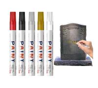 Djowyh Stylo Marqueur Permanent Pierre Tombale,5 Pièces de Lettrage Résistant aux Intempéries,Stylo Marqueur Pierre Métal Verre - Professionnels Marquage Sur Roche Métal Verre Bois Céramique