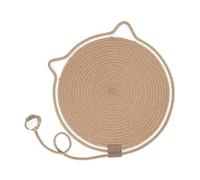 Djowyh Tapis à griffer pour chat - Rond - Avec balle - Accessoire pour animaux de compagnie - Avec crochet d'oreille - Pour salon, chambre à coucher, moquette, coin