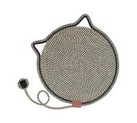 Djowyh Tapis griffoir pour chat - Arbre à chat rond avec balle - Accessoire pour animaux de compagnie avec crochets d'oreille - Lit pour chat - Pour salon, chambre à coucher, moquette, coin