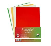 DJP Lot de 100 feuilles de papier coloré de Noël 80 g/m² A4