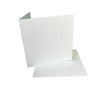 DJP Lot de 50 cartes et enveloppes carrées vierges plissées Blanc 12,7 x 12,7 cm