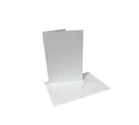 DJP Lot de 50 cartes et enveloppes vierges pré-froissées A6 250 g/m² pour la fabrication de cartes, Noël, remerciement, fête prénatale et mariage