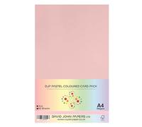 DJP Lot de 50 feuilles de papier cartonné rose pastel 160 g/m² pour loisirs créatifs, impression et copie