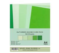 DJP Lot de 50 feuilles de papier vert 160 g/m² - 5 couleurs - 10 de chaque couleur