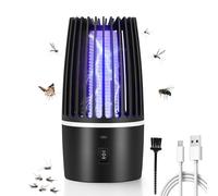 DJROLL Lampe Anti Moustique Intérieur, Tue Mouche Electrique Rechargeable USB avec Éclairage LED, Lampe Moustique Élimination 360° pour Extérieur, Camping & Jardin