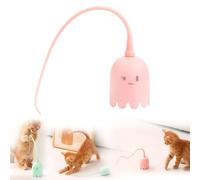 DJSDN Jouets for Chat d'intérieur, Jouet Automatique 2 en 1 en Silicone for Chat, Jouet for Chat Automatique, bâton for Chat d'intérieur, Jouet d'exercice Rechargeable(Pink)