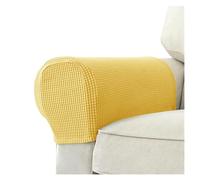 DJSKLDF Armrest Covers Housse d'accoudoir de canapé for Salon, Extensible, Couleur Unie, Protection des Bras siège, Housse Fauteuil, Amovible, 2 pièces(Lemon Yellow)
