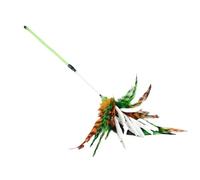 DJSKLDF Canne a Peche Chat 1Pc，Spiral Cat Colorful Feather Toy, Durable Pet Stick, Funny Kitten Exerciser Wand(Green Rod)