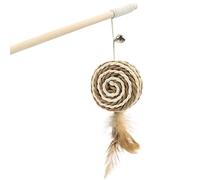 DJSKLDF Canne a Peche Chat 1PC Teaser Feather Toys Kitten Funny Colorful Rod Cat Wand Wood Pet Interactive Stick Supplies(Color4)