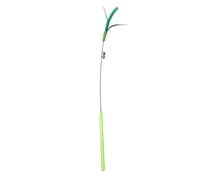 DJSKLDF Canne a Peche Chat Cat Interactive Toy Tail Grass Cats Sage Feather Long Pole Kitten Teasing Stick Bite Resistant Sound Supplies(Green)