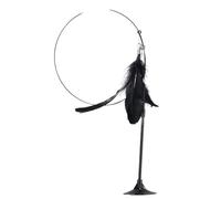DJSKLDF Canne a Peche Chat Cat Toy Funny Toys Interactive Self Hi Feather for Cats Tease Bite Resistant with Sucker Stick Pet Supplies(Black)
