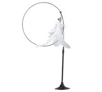 DJSKLDF Canne a Peche Chat Cat Toy Funny Toys Interactive Self Hi Feather for Cats Tease Bite Resistant with Sucker Stick Pet Supplies(White)