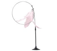 DJSKLDF Canne a Peche Chat Cat Toy Funny Toys Interactive Self Hi Feather for Cats Tease Bite Resistant with Sucker Stick Pet Supplies(Pink)