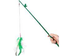 DJSKLDF Canne a Peche Chat Cat Toy Self Hi Feather Toys for Cats Stick Bite Resistant with Bell Funny Interactive Pet Supplies