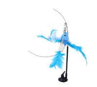DJSKLDF Canne a Peche Chat Cat Toys Simulated Insects Interactive Sucker Feather with Bell Stick Toy for Kitten Playing Teaser Wand Supplies