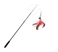 DJSKLDF Canne a Peche Chat Four Section Telescopic Cat Stick 1.8m Super Long Fishing Rod Scratch Resistant Feather Toy Pet Supplies(Pink)