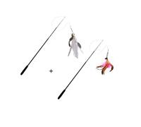 DJSKLDF Canne a Peche Chat Four Section Telescopic Cat Stick 1.8m Super Long Fishing Rod Scratch Resistant Feather Toy Pet Supplies(White and Pink)