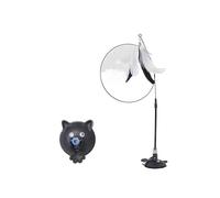 DJSKLDF Canne a Peche Chat Funny Cat Toys Interactive Detachable Teaser Wand with Sucker Base Fluffy Feather Kitten Play Toy for Supplies(Black)