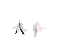 DJSKLDF Canne a Peche Chat Funny Cat Toys Interactive Detachable Teaser Wand with Sucker Base Fluffy Feather Kitten Play Toy for Supplies(Replace 2pcs)