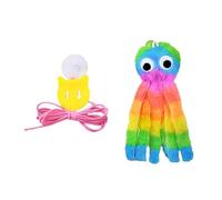 DJSKLDF Canne a Peche Chat Hanging Sound Octopus Cat Toys to Relieve Boredom and Self-Exciting Plush Elastic Rope Teasing Stick Pet Toy(Color4)