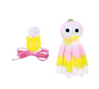 DJSKLDF Canne a Peche Chat Hanging Sound Octopus Cat Toys to Relieve Boredom and Self-Exciting Plush Elastic Rope Teasing Stick Pet Toy(Color2)